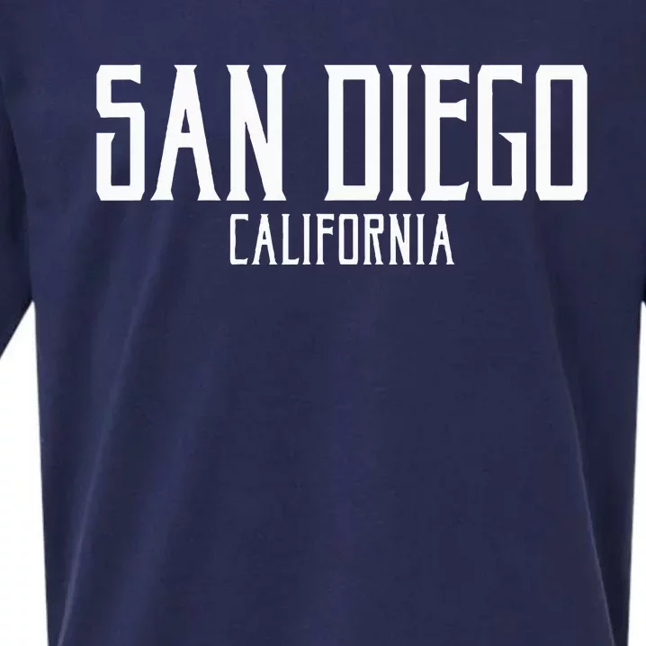 San Diego California Text With White Print Sueded Cloud Jersey T-Shirt