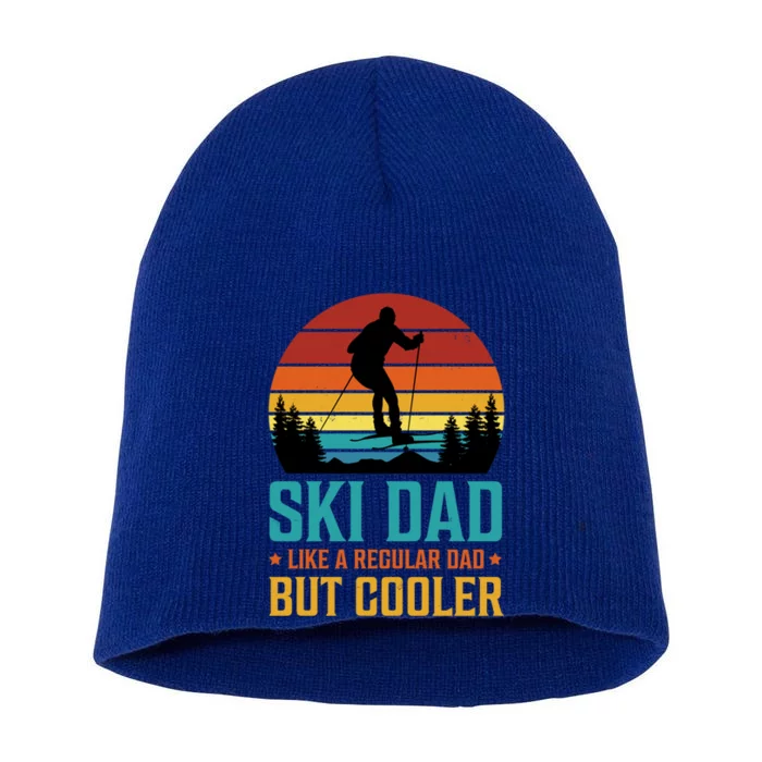 Ski Dad Cooler Regular Dad Fathers Day Funny Humor Outdoor Gift Short Acrylic Beanie