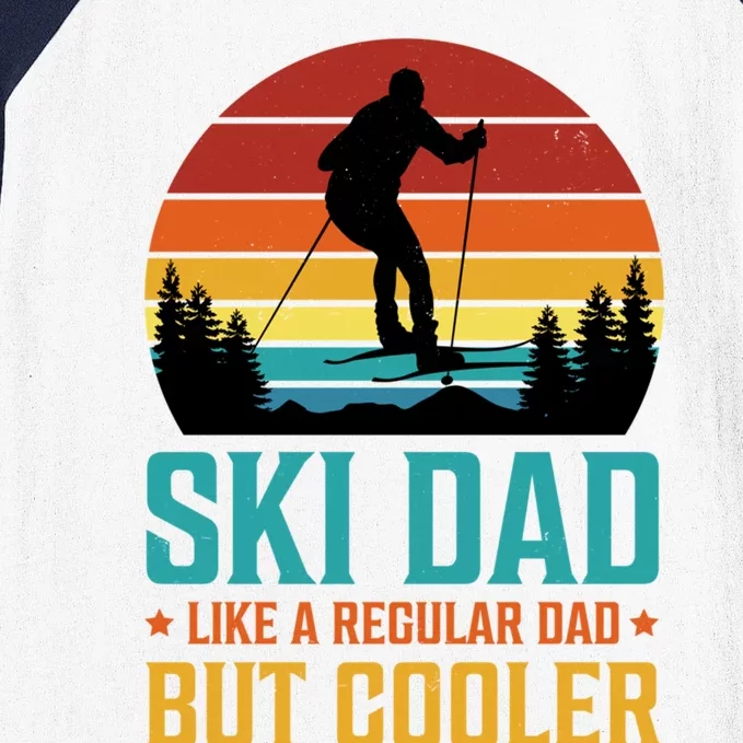 Ski Dad Cooler Regular Dad Fathers Day Funny Humor Outdoor Gift Baseball Sleeve Shirt