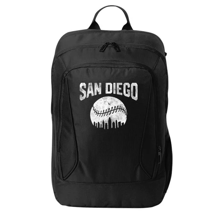 San Diego City California Baseball Skyline Vintage Souvenir City Backpack