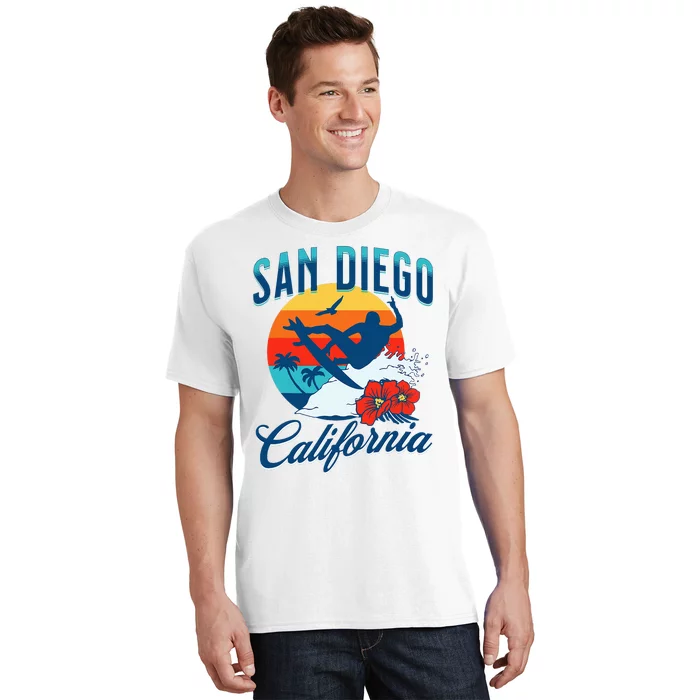 San Diego California Beach Surf Summer Vacation Vintage T-Shirt