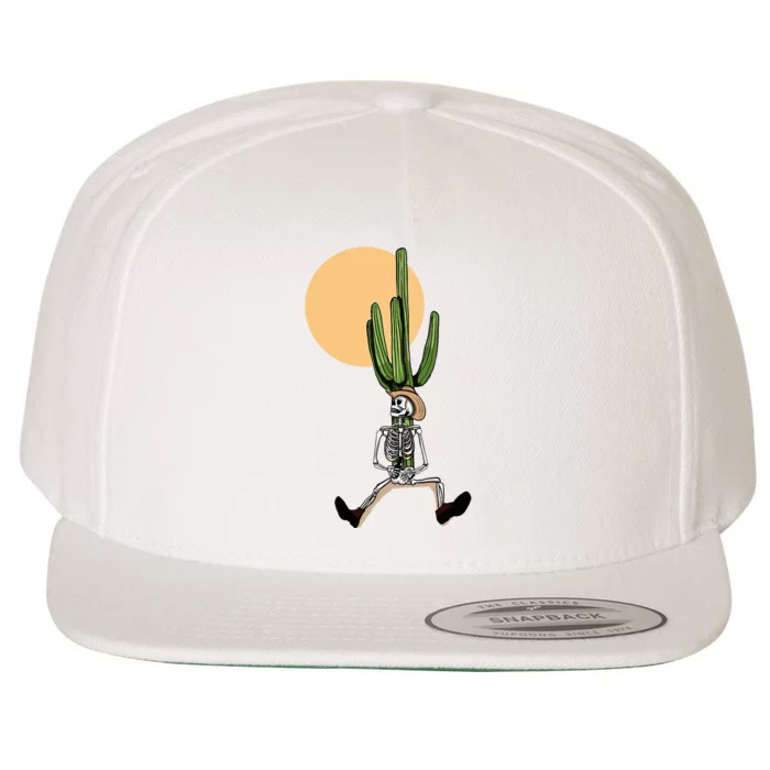 Sunshine Daydream Cactus Skeleton Wool Snapback Cap