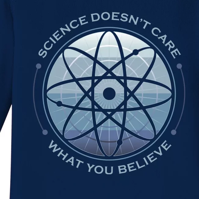 Science Doesn't Care What You Believe Atom Baby Long Sleeve Bodysuit