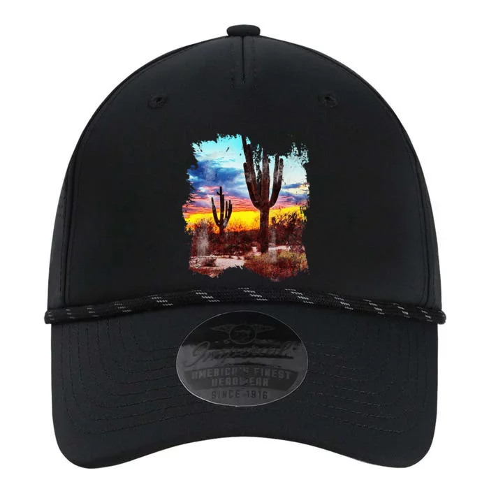 Southwest Desert Cactus Vintage Sunset Scene 80S Western Performance The Dyno Cap