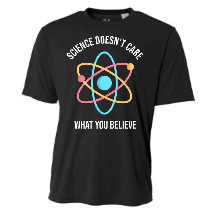 Science Doesn't Care What You Believe Atom Cooling Performance Crew T-Shirt