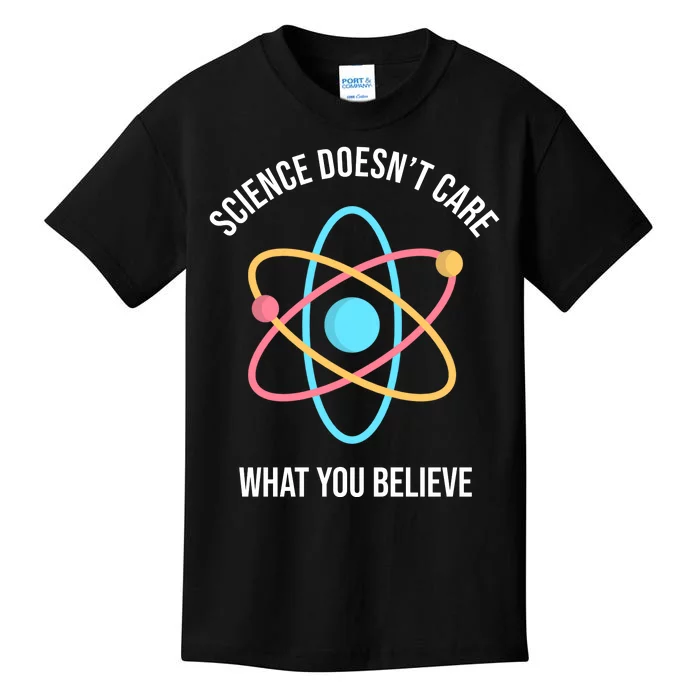 Science Doesn't Care What You Believe Atom Kids T-Shirt