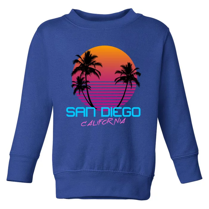 San Diego California Retro 80s Funny Gift Toddler Sweatshirt