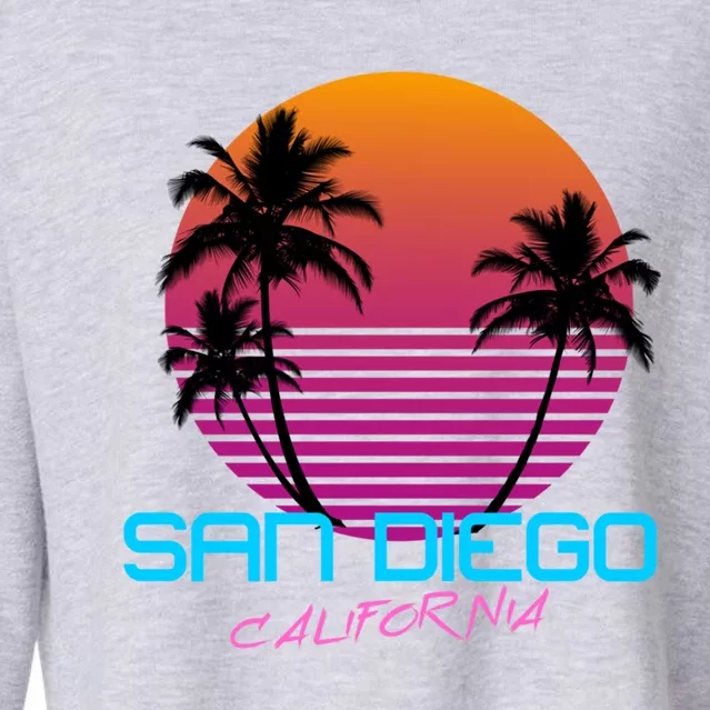 San Diego California Retro 80s Funny Gift Cropped Pullover Crew