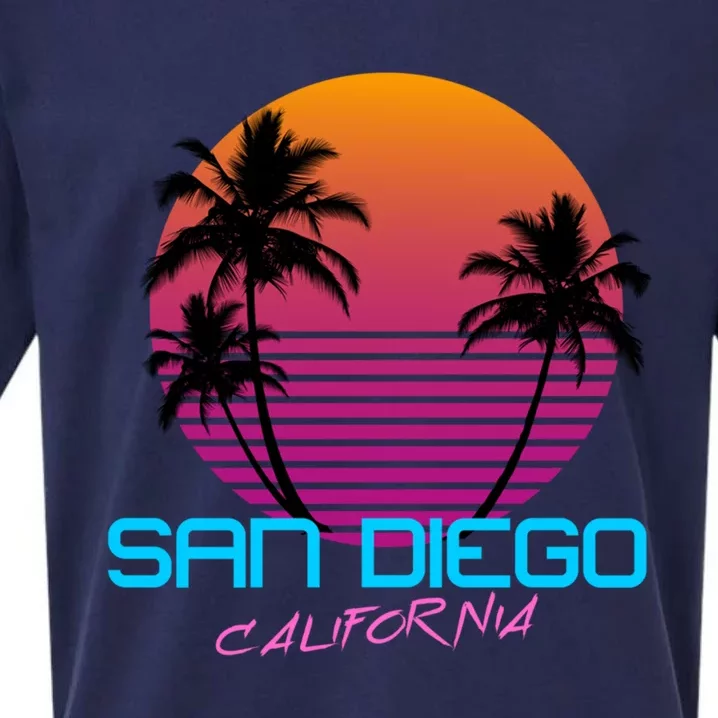 San Diego California Retro 80s Funny Gift Sueded Cloud Jersey T-Shirt