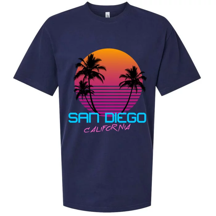 San Diego California Retro 80s Funny Gift Sueded Cloud Jersey T-Shirt