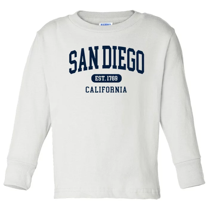 San Diego California Est 1769 Arched Text Toddler Long Sleeve Shirt