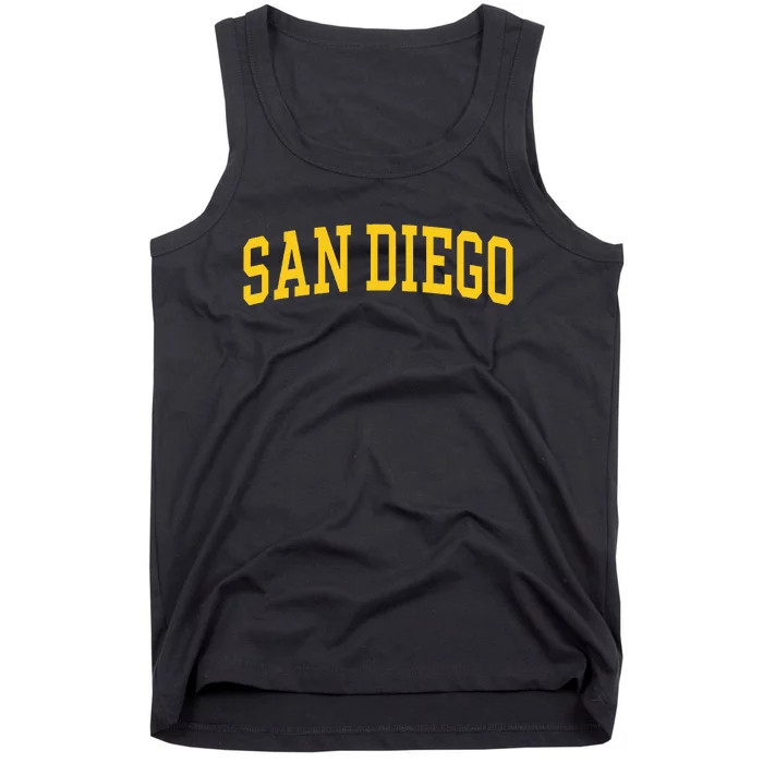 San Diego City Baseball Vintage Text Tank Top