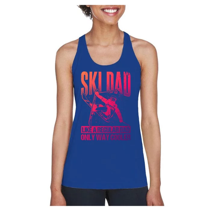 Ski Dad Cool Dad Best Dad Mountains Skiing Wintersport Gift Women's Racerback Tank