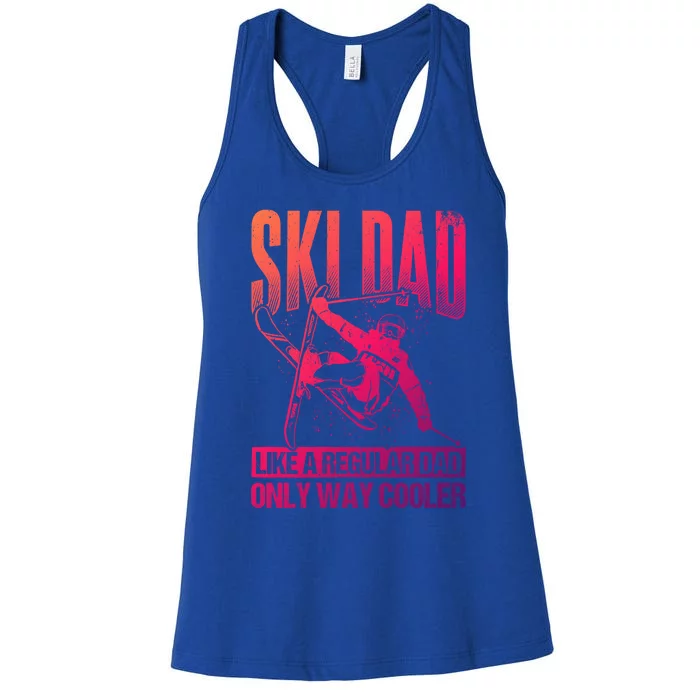 Ski Dad Cool Dad Best Dad Mountains Skiing Wintersport Gift Women's Racerback Tank