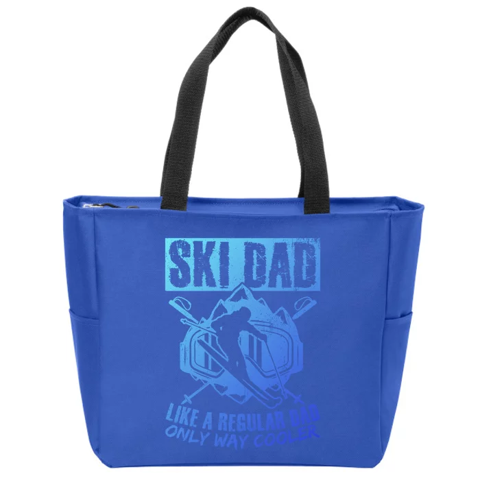 Ski Dad Cool Dad Best Dad Mountains Snowboard Skiing Gift Zip Tote Bag