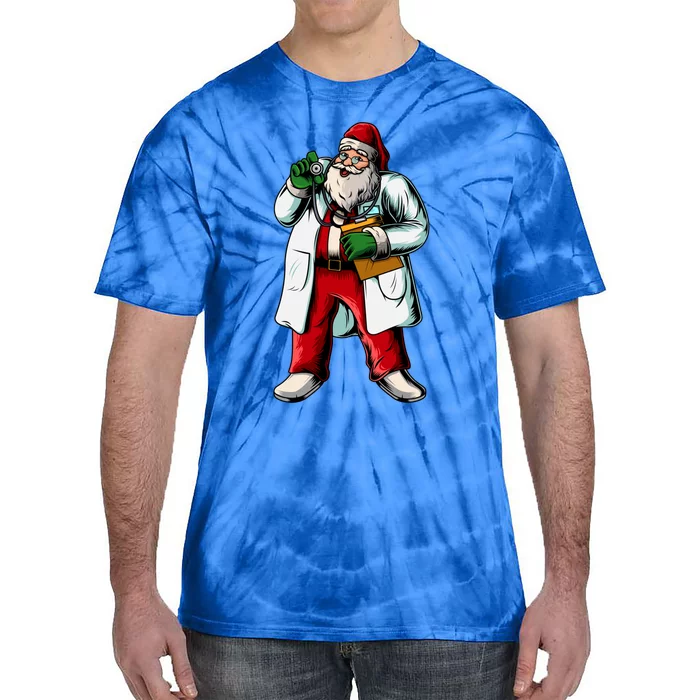 Santa Doctor Christmas Nurse Respiratory Therapist Gift Tie-Dye T-Shirt