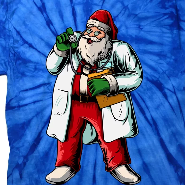 Santa Doctor Christmas Nurse Respiratory Therapist Gift Tie-Dye T-Shirt