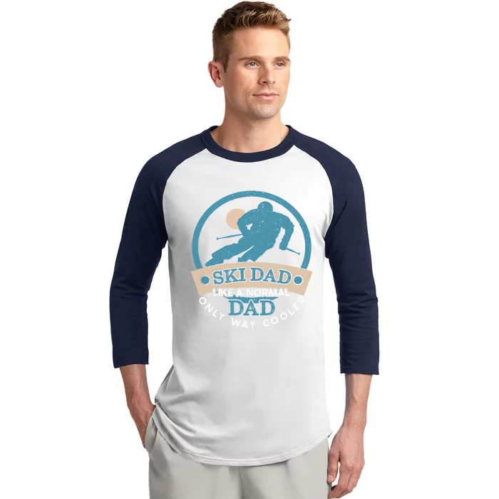 Ski Dad Cool Dad Gift Baseball Sleeve Shirt