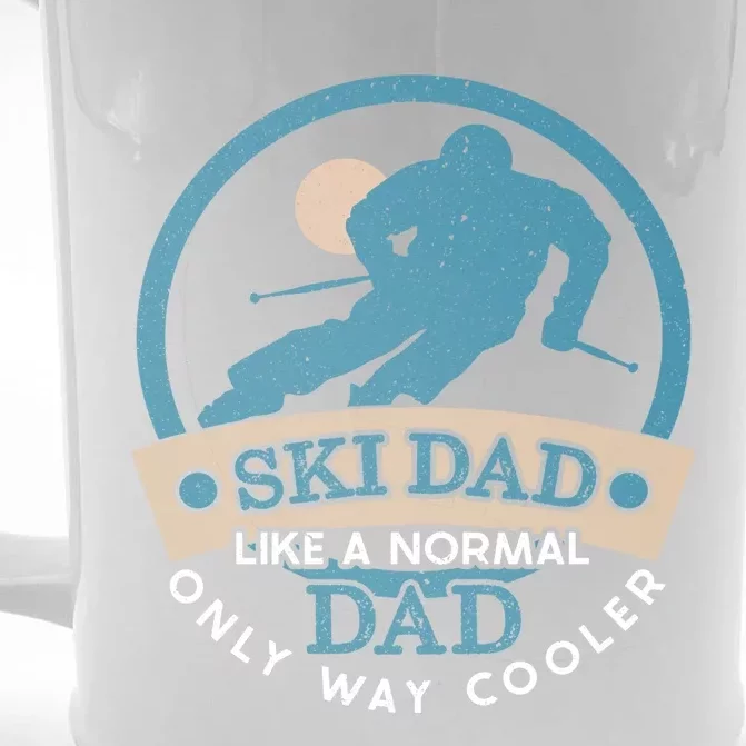 Ski Dad Cool Dad Gift Front & Back Beer Stein