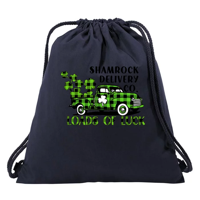 Shamrock Delivery Co Loads Of Luck Drawstring Bag