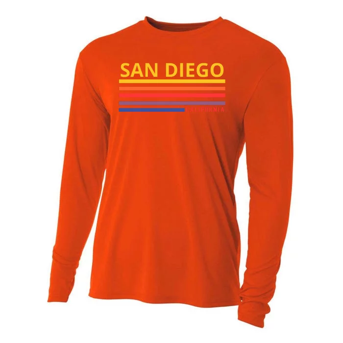 San Diego California Retro Cooling Performance Long Sleeve Crew