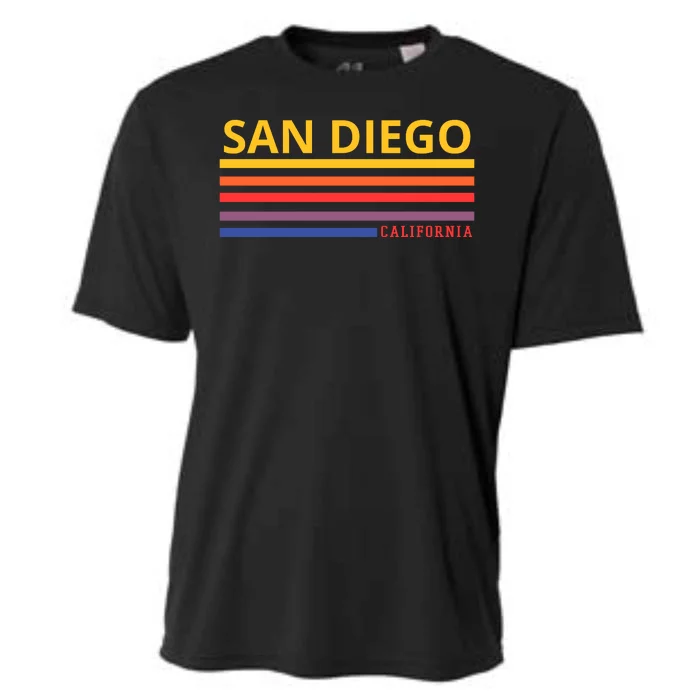 San Diego California Retro Cooling Performance Crew T-Shirt