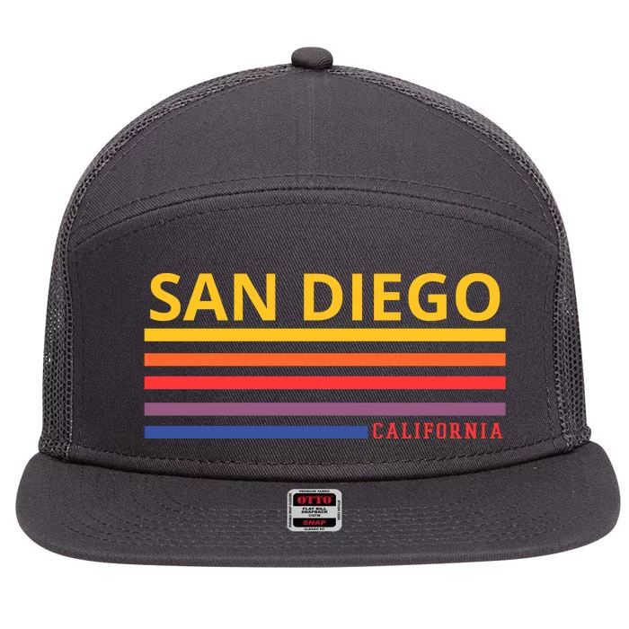 San Diego California Retro 7 Panel Mesh Trucker Snapback Hat