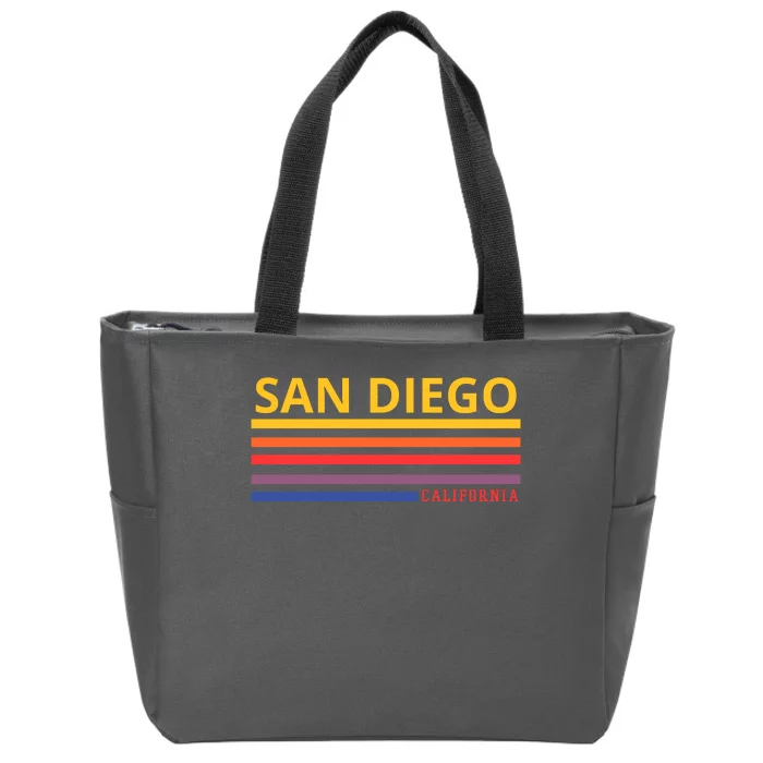 San Diego California Retro Zip Tote Bag