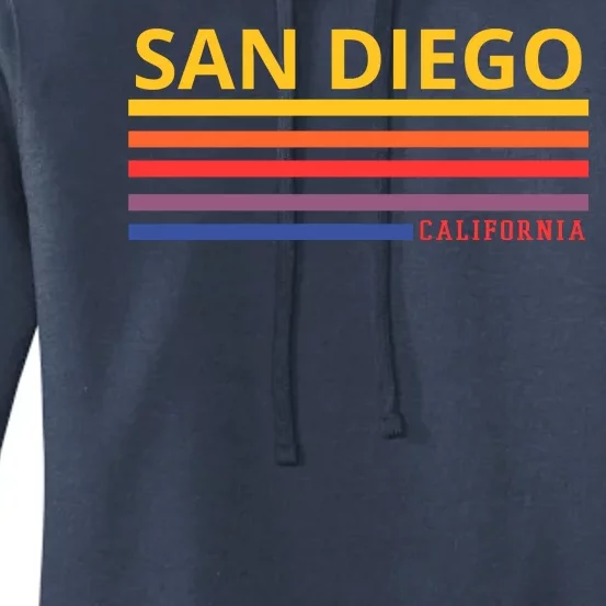 San Diego California Retro Women's Pullover Hoodie