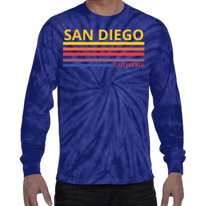 San Diego California Retro Tie-Dye Long Sleeve Shirt