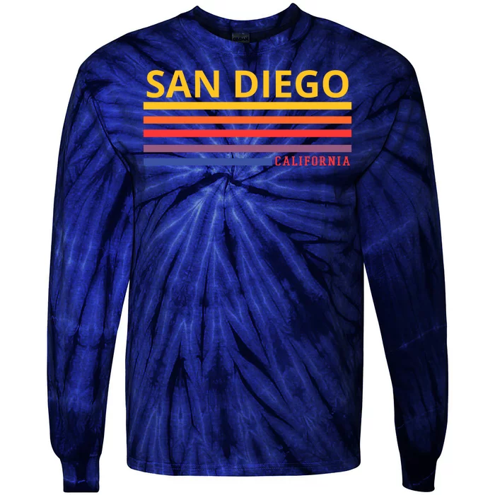 San Diego California Retro Tie-Dye Long Sleeve Shirt