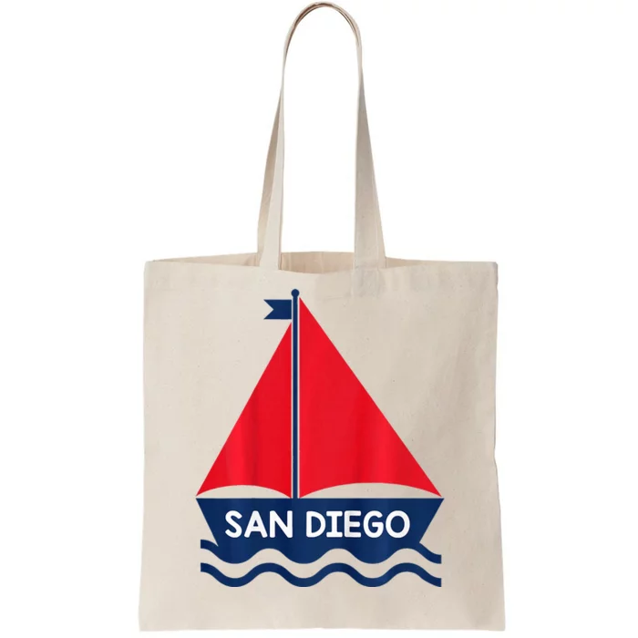 San Diego California Sail Boat Souvenir Tote Bag