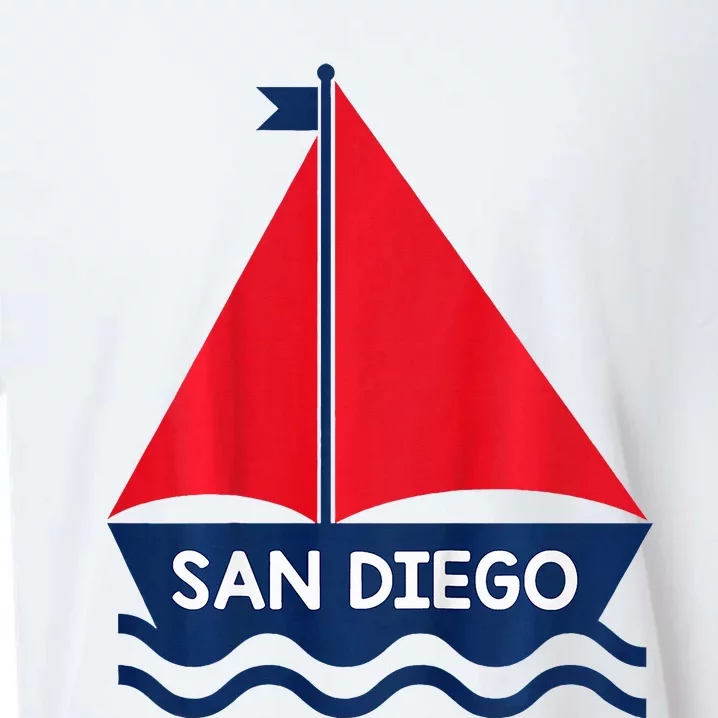 San Diego California Sail Boat Souvenir Sueded Cloud Jersey T-Shirt