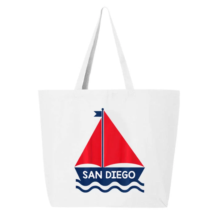 San Diego California Sail Boat Souvenir 25L Jumbo Tote