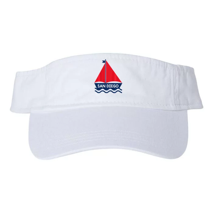 San Diego California Sail Boat Souvenir Valucap Bio-Washed Visor