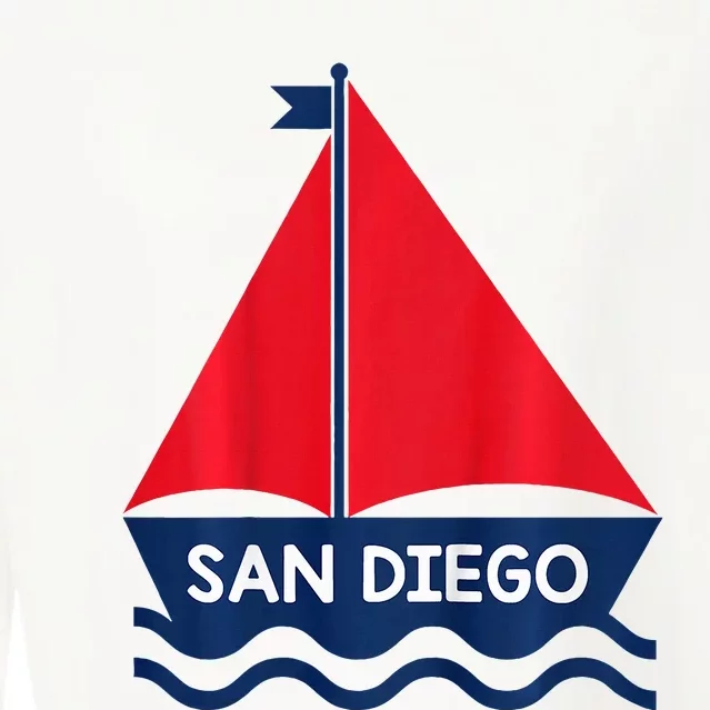 San Diego California Sail Boat Souvenir Cropped Pullover Crew