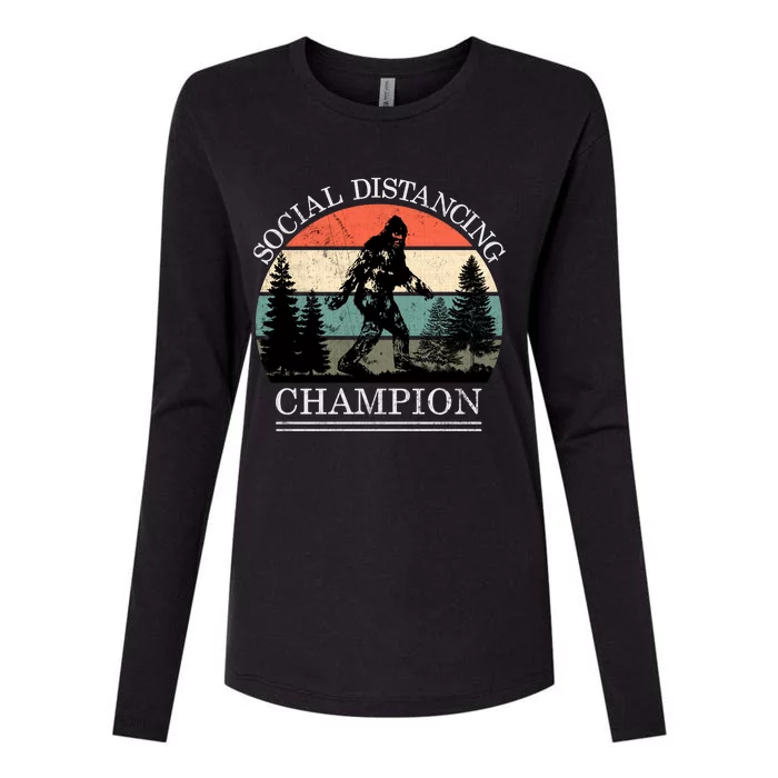 Social Distancing Champion Bigfoot Womens Cotton Relaxed Long Sleeve T-Shirt