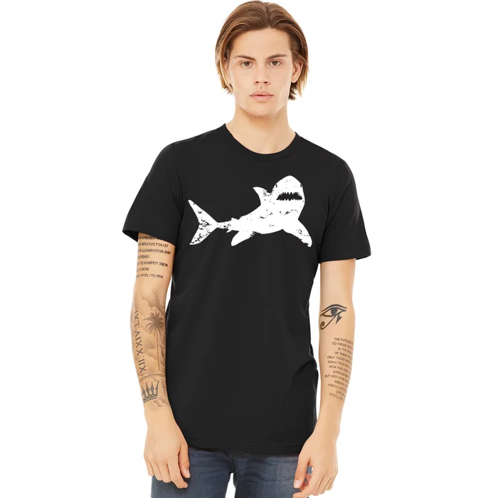 Shark Distressed Cool Vintage Shark Bite Tee Premium T-Shirt