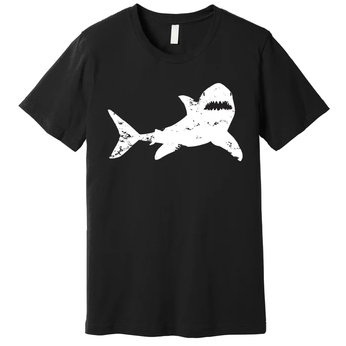 Shark Distressed Cool Vintage Shark Bite Tee Premium T-Shirt