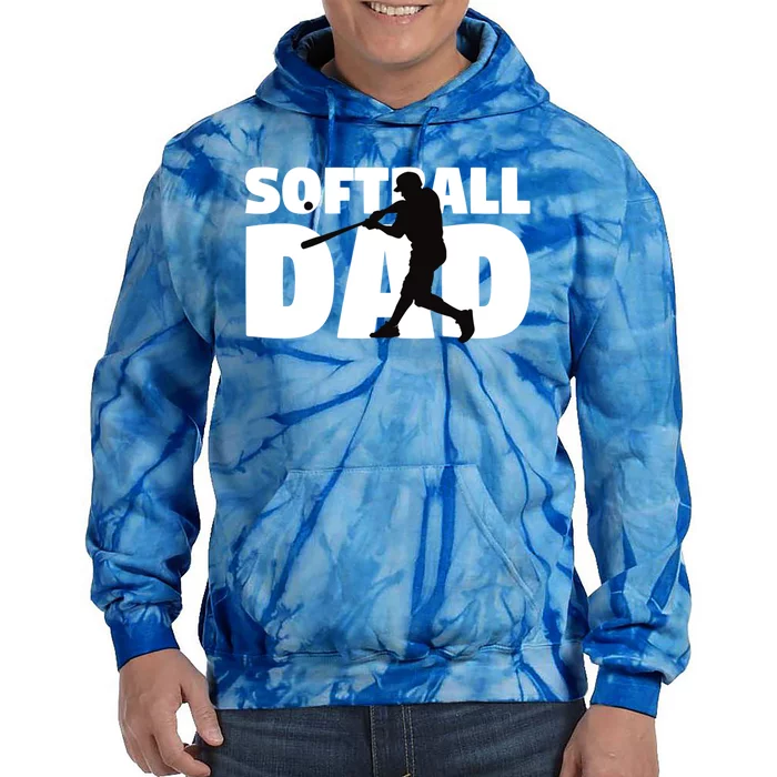 Softball Dad Cute Gift Softball Silhouette Gift Father Gift Tie Dye Hoodie