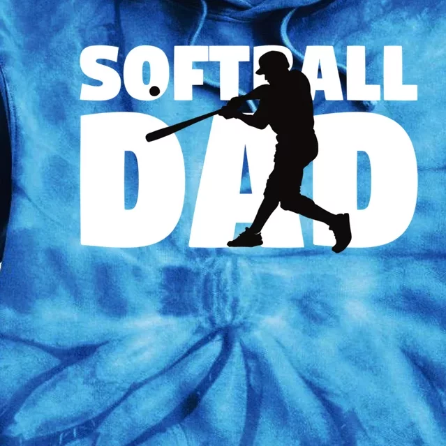 Softball Dad Cute Gift Softball Silhouette Gift Father Gift Tie Dye Hoodie