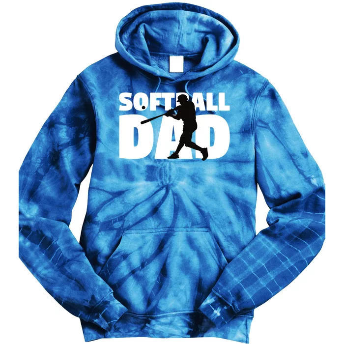 Softball Dad Cute Gift Softball Silhouette Gift Father Gift Tie Dye Hoodie