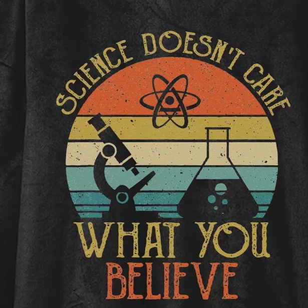 Science Doesn't Care What You Believe Retro Teacher Lovers Hooded Wearable Blanket