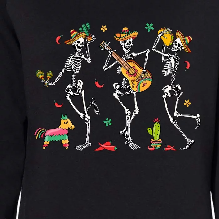 Skeleton Dabbing Cinco De Mayo Party Womens California Wash Sweatshirt