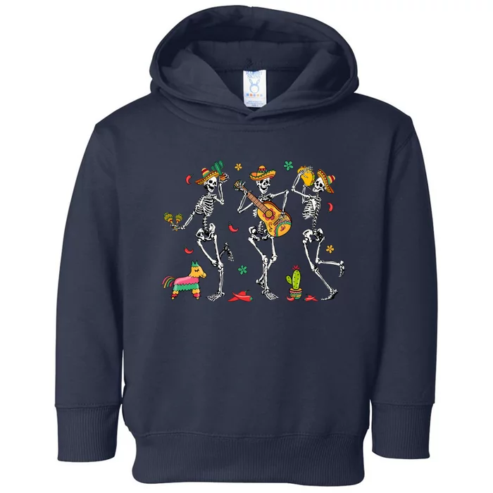 Skeleton Dabbing Cinco De Mayo Party Toddler Hoodie