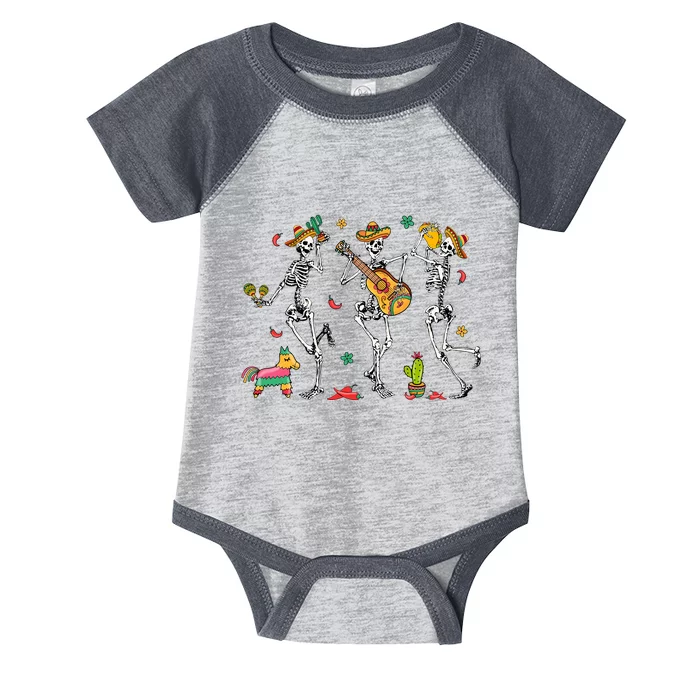 Skeleton Dabbing Cinco De Mayo Party Infant Baby Jersey Bodysuit