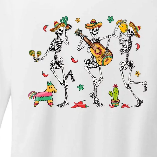 Skeleton Dabbing Cinco De Mayo Party Womens CVC Long Sleeve Shirt