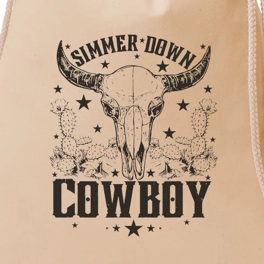 Simmer Down Cowboy Apparel Cowboy Lover Drawstring Bag