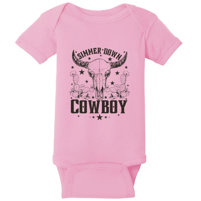 Simmer Down Cowboy Apparel Cowboy Lover Baby Bodysuit