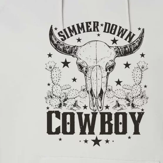 Simmer Down Cowboy Apparel Cowboy Lover Performance Fleece Hoodie